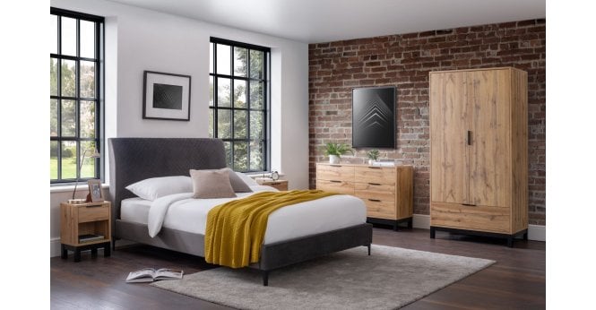 Julian Bowen Bali 2 Drawer Bedside - Light Oak