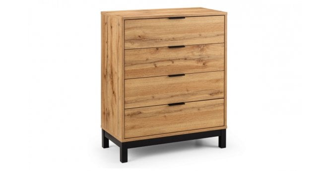 Julian Bowen Bali 4 Drawer Chest - Light Oak