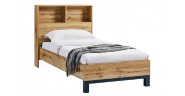 Bali Bookcase Headboard Bed 90Cm