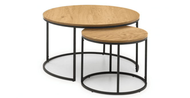 Julian Bowen Bellini Round Nesting Coffee Table - Oak