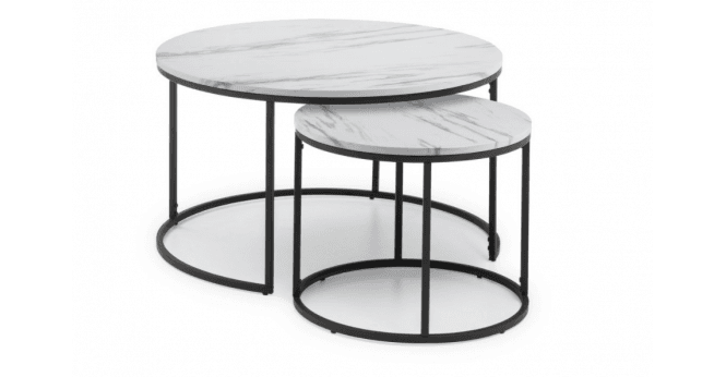 Julian Bowen Bellini Round Nesting Coffee Table - White Marble