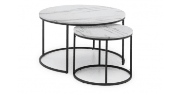 Bellini Round Nesting Coffee Table - White Marble
