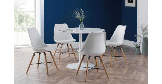 Julian Bowen Blanco Round White Pedestal Table