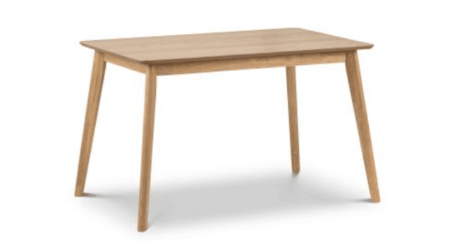 Julian Bowen Boden Oak Veneer Rectangular Table With Tapered Legs