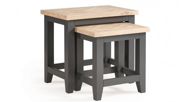 Julian Bowen Bordeaux Nest Of Tables Dark Grey