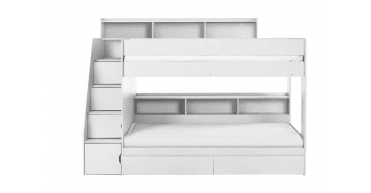 Camelot Staircase Bunk All White