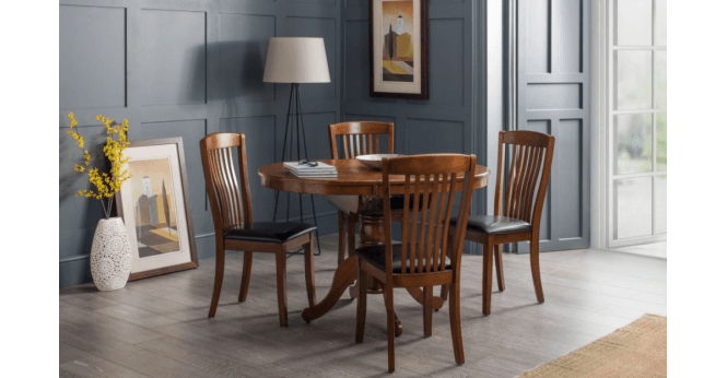Julian Bowen Canterbury Round To Oval Extending Table - Mahogany