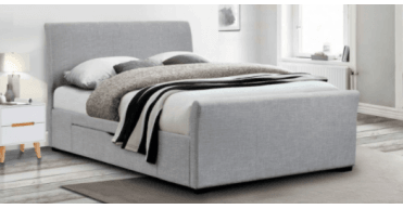 Capri Fabric Bed With Drawers Light Grey 150Cm