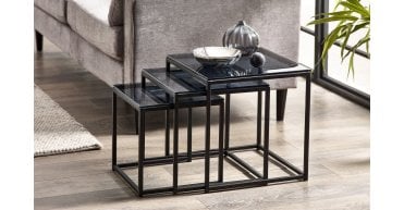 Chicago Nest Of 3 Tables Smoked Glass