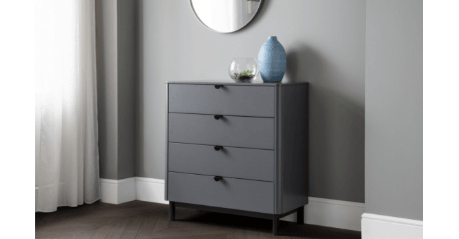 Julian Bowen Chloe Storm Grey 4 Drawer Chest