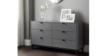 Chloe Storm Grey 6 Drawer Wide Chest