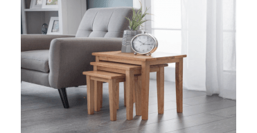 Cleo Nest Of Tables - Natural Oak Finish