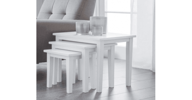 Julian Bowen Cleo Nest Of Tables - Pure White Finish