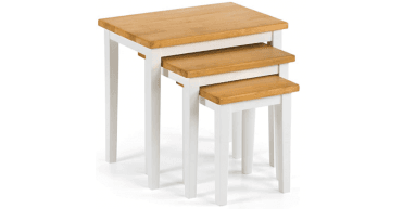 Cleo Nest Of Tables - White / Natural Oak
