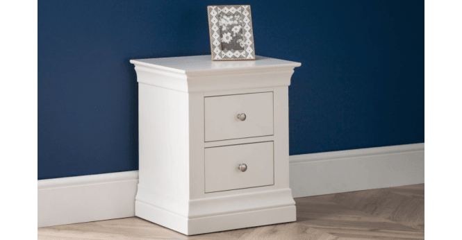 Julian Bowen Clermont 2 Drawer Bedside - Surf White