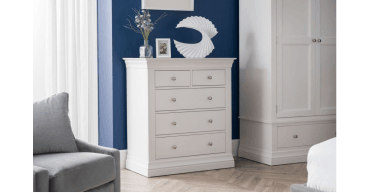 Clermont 3+2 Drawer Chest - Surf White