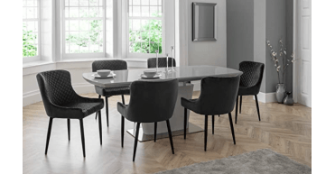 Como High Gloss Exending Table - Grey