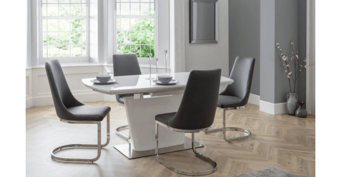 Julian Bowen Como High Gloss Extending Table - White