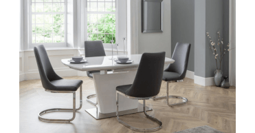 Como High Gloss Extending Table - White