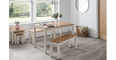 Coxmoor Bench - Ivory & Oak