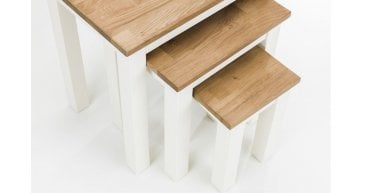 Coxmoor Nest Of 3 Tables - White & Oak