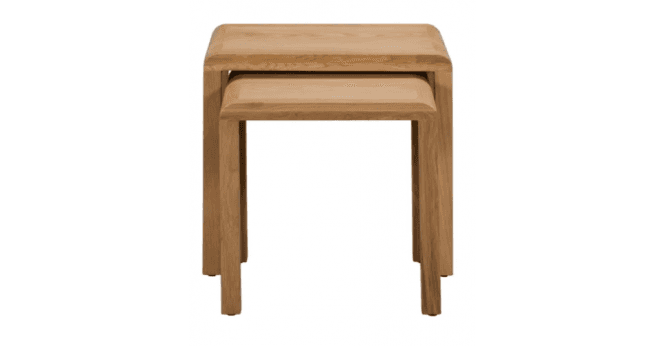 Julian Bowen Curve Oak Nest Of 2 Tables