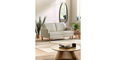 Daisy Beige Pearl Barley Upholstered Compact 2 Seater Sofa