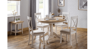 Davenport Oak/Elephant Grey Round Pedestal Table