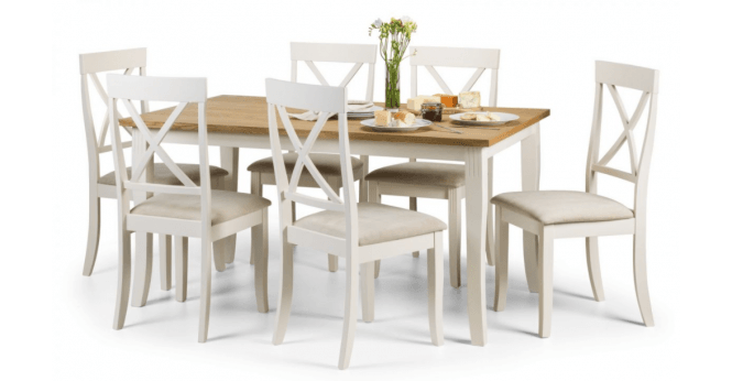 Julian Bowen Davenport Oak/White Dining Table