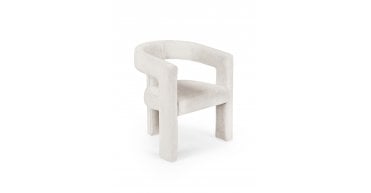Elara Cream Chenille Upholstered  Chair