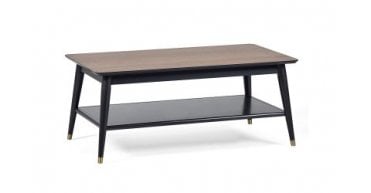 Findlay Coffee Table With Shelf - Walnut & Black