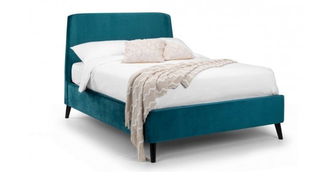 Julian Bowen Frida Curved Velvet 135cm Double Bed - Teal