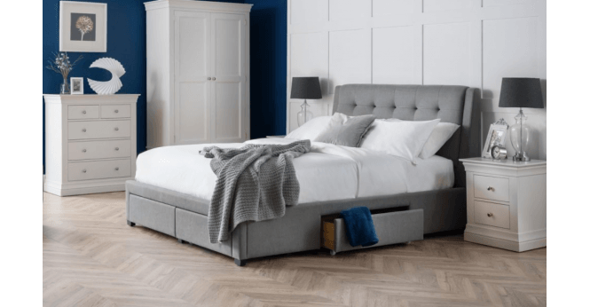 Julian Bowen Fullerton 4 Drawer 180cm Superking Bed  Grey