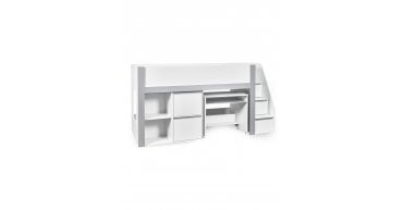 Gaia 90cm Single Midsleeper - White and Silver