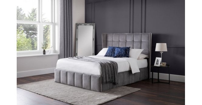 Julian Bowen Gatsby Ottoman Storage 135cm Double Bed - Light Grey