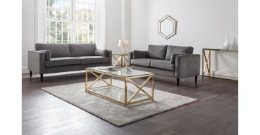 Hayward 3 Seater - Grey Chenille Fabric
