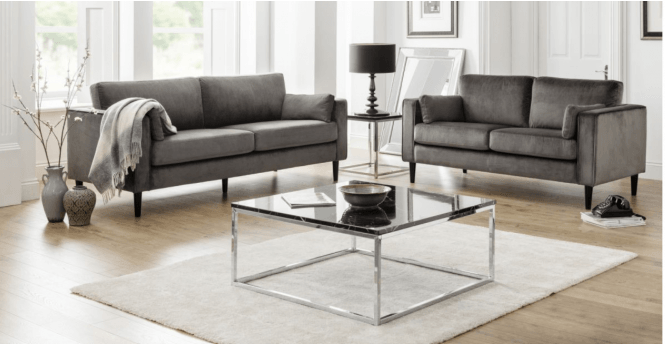 Julian Bowen Hayward Velvet Grand 3 Seater Sofa