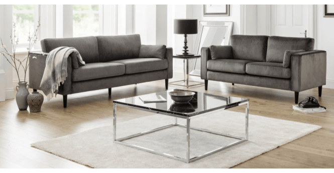 Julian Bowen Hayward Velvet Medium 2 Seater Sofa