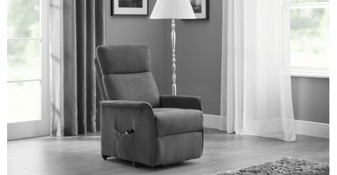 Julian Bowen Helena Rise & Recline Chairs - Charcoal Fabric