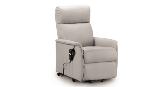 Julian Bowen Helena Rise & Recline Chairs Pebble Faux Leather