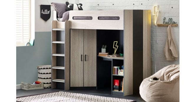 Julian Bowen Hercules High Sleeper - Woodgrain & Anthracite