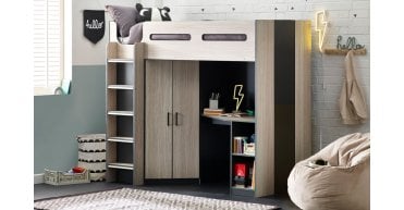 Hercules High Sleeper - Woodgrain & Anthracite