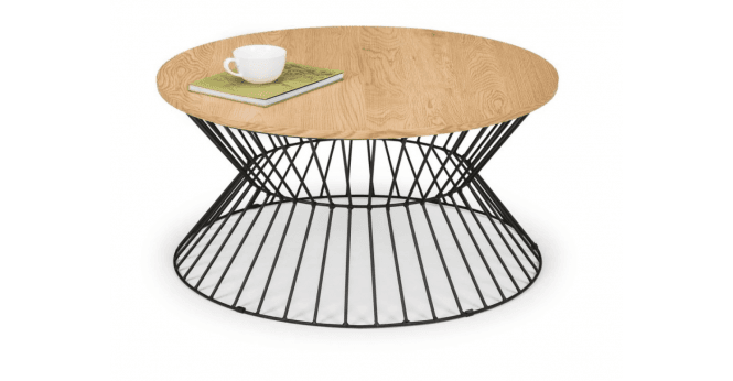 Julian Bowen Jersey Round Wire Coffee Table - Euro Oak
