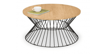 Jersey Round Wire Coffee Table - Euro Oak