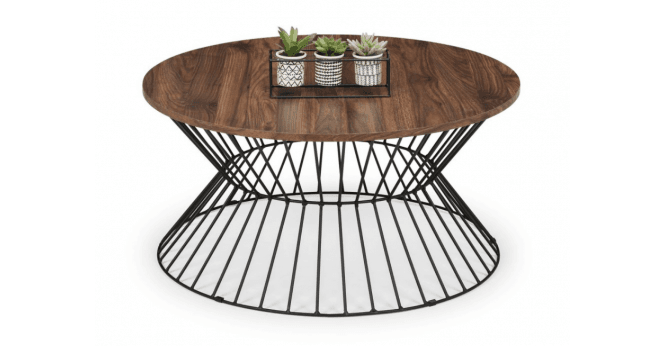 Julian Bowen Jersey Round Wire Coffee Table - Walnut