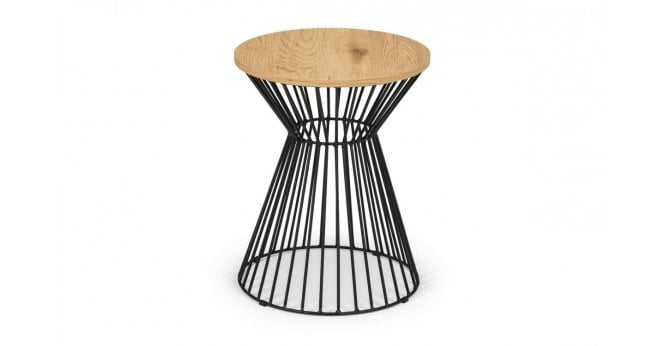 Julian Bowen Jersey Round Wire Lamp Table - Euro Oak