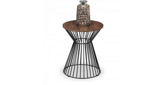 Julian Bowen Jersey Round Wire Lamp Table - Walnut