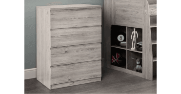 Jupiter 4 Drawer Chest- Grey Oak