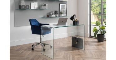 Kahlo Velvet Swivel Office Chairs Blue/Chrome