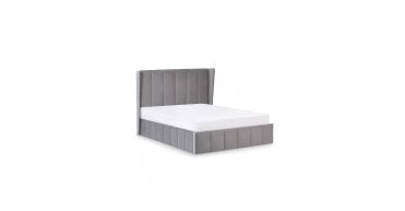 Katie Grey Velvet Upholstered 135cm Double Ottoman Storage Bed